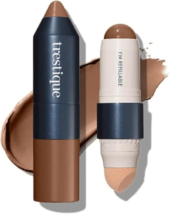 Trestique Refillable Face Stick Foundation with Built-In Sponge, Clean Beauty Medium Coverage Sus... | Amazon (US)
