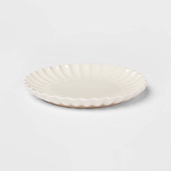 7" Stoneware Small Scallop Plate Cream - Threshold™ | Target