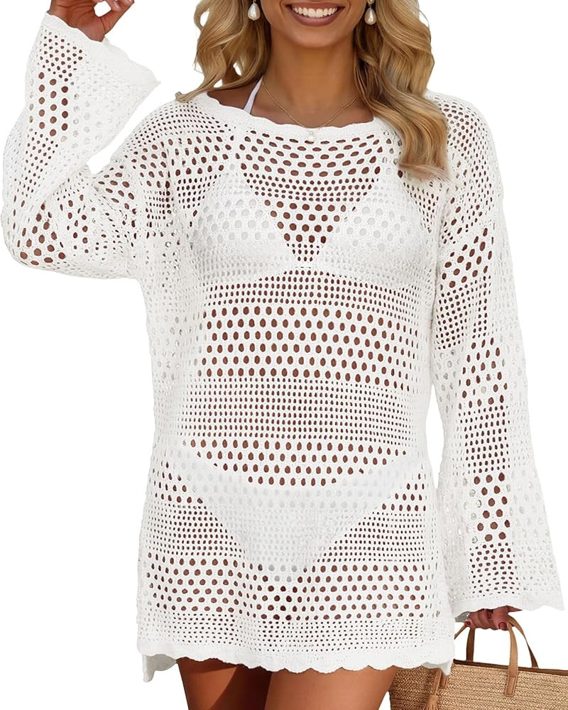 CoCozy Swimsuit Cover Up for Women, Beach Bathing Suit Bikini Crochet Coverups Knitted Beachwear ... | Amazon (US)