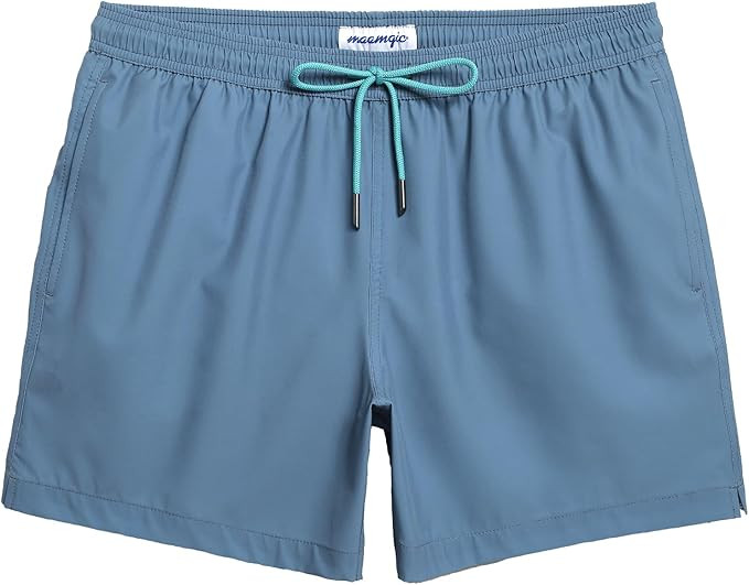 maamgic Mens Boys 80s 90s Vintage 4 Way Stretch Swim Trunks with Mesh Lining Quick Dry Swim Suits... | Amazon (US)