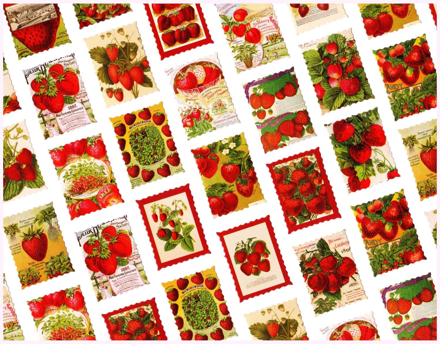 90 PCS Strawberry Stickers Labels for Diary, Planner, Scrapbook, Album, Notebook, Journal (Stamp) | Amazon (US)