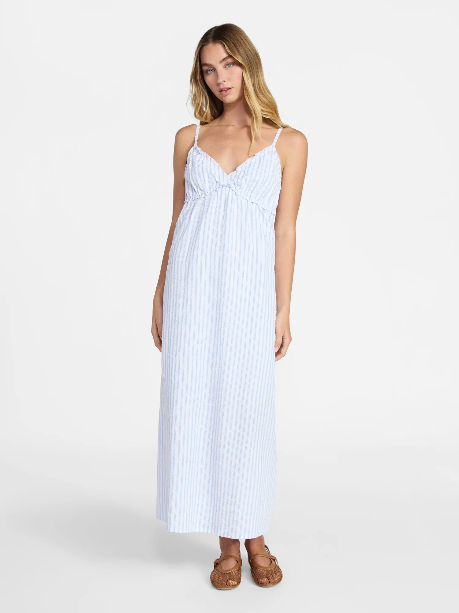 No Boundaries Striped Cami Maxi Dress, Women's XXS-XXL | Walmart (US)