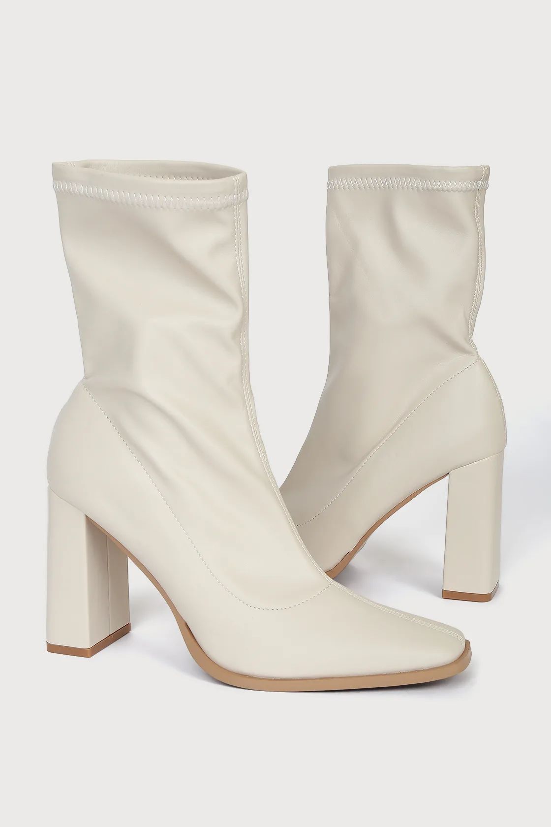 Yamie Bone High Heel Mid-Calf Sock Boots | Lulus (US)