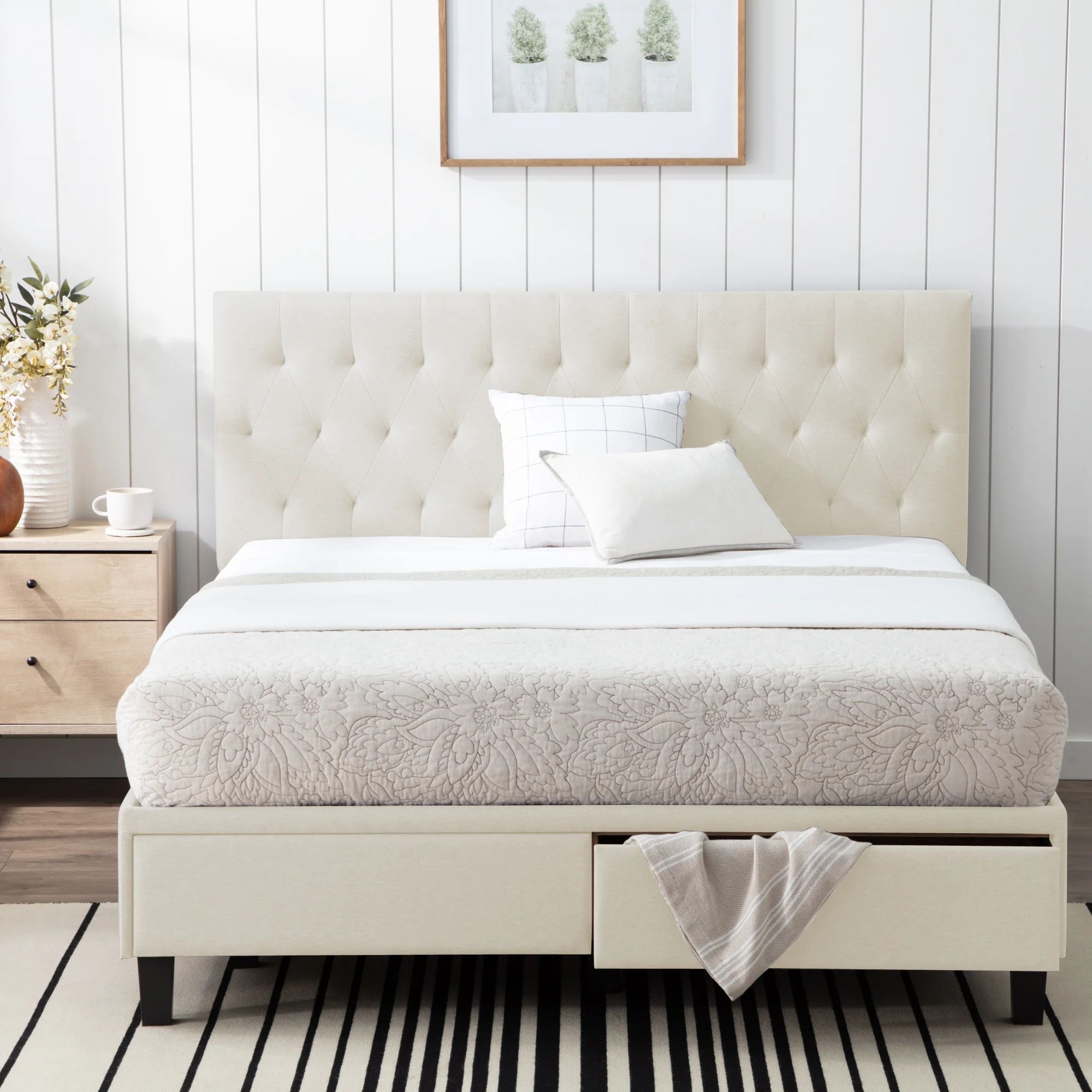 Galey Tufted Upholstered Low Profile Storage Platform Bed | Wayfair North America