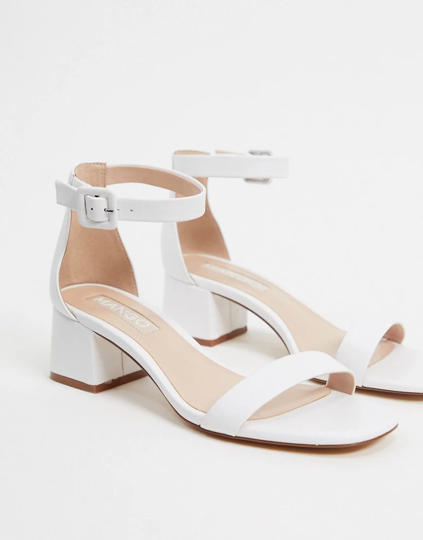 Mango kitten heel sandals in white | ASOS (Global)