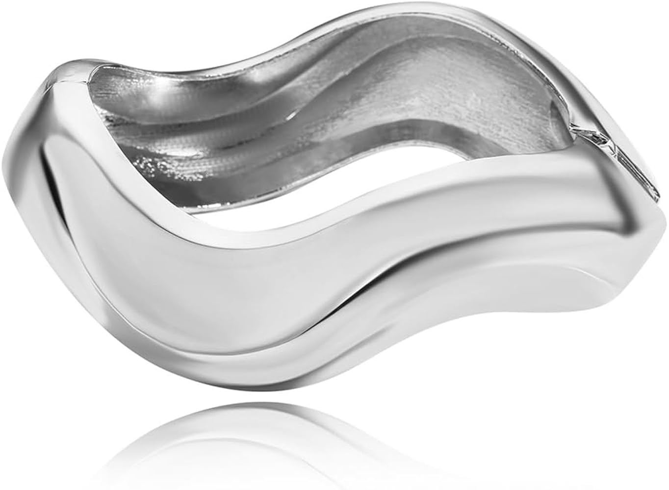 Chunky Gold Cuff Bangle Bracelets for Women - Gold Polished Trendy Twisted Hinged Cuff Open Wide ... | Amazon (US)