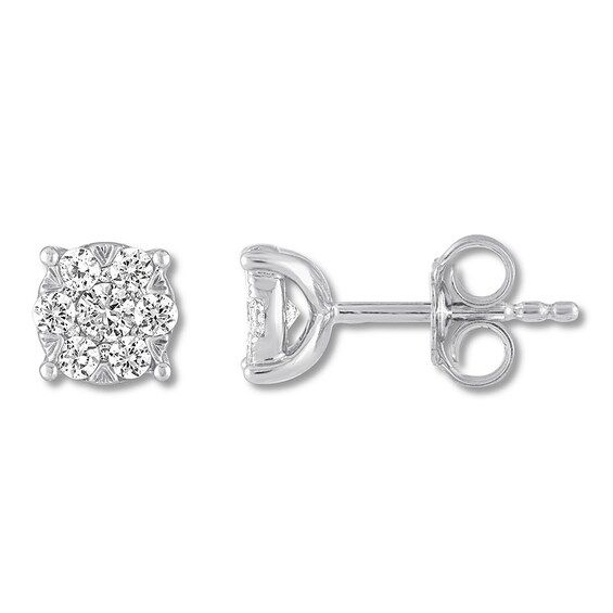 Diamond Stud Earrings 1 ct tw Round-cut 14K White Gold | Kay Jewelers