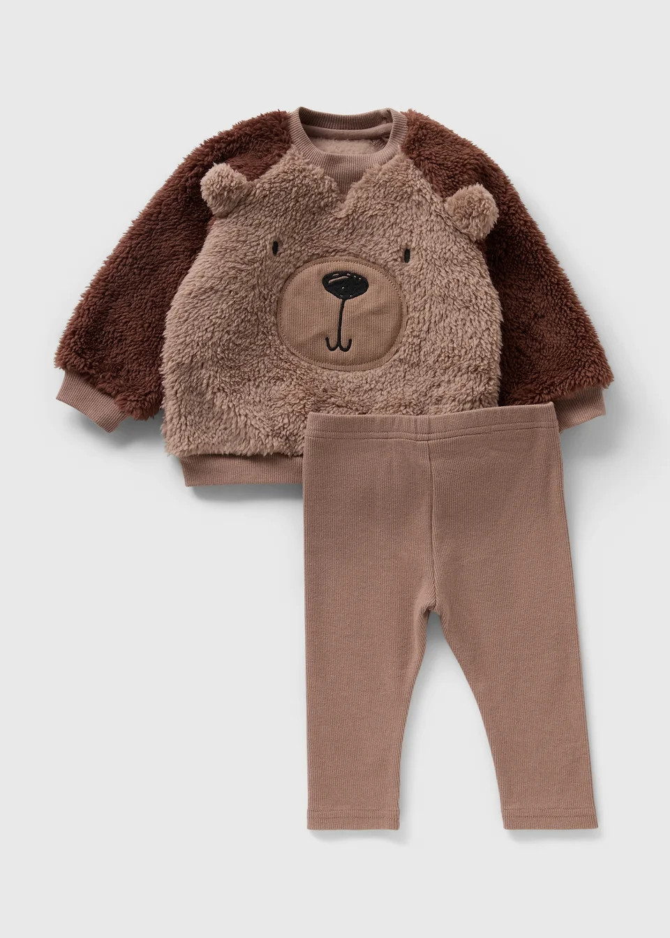 2 Piece Baby Brown Bear Fleece Sweatshirt & Legging Set (Newborn-23mths) | Matalan (UK)
