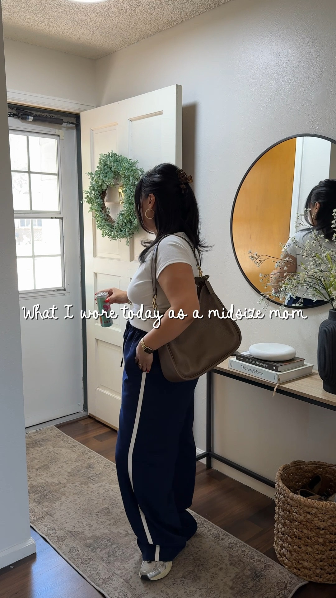 Medium in top 
Medium in pants 

#LTKMidsize #LTKmomlife #LTKootd