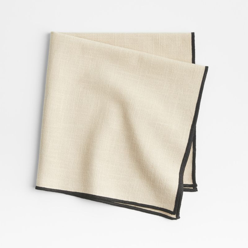 Mercer Merrow Stitch Tan Organic Cotton Napkin + Reviews | Crate & Barrel | Crate & Barrel