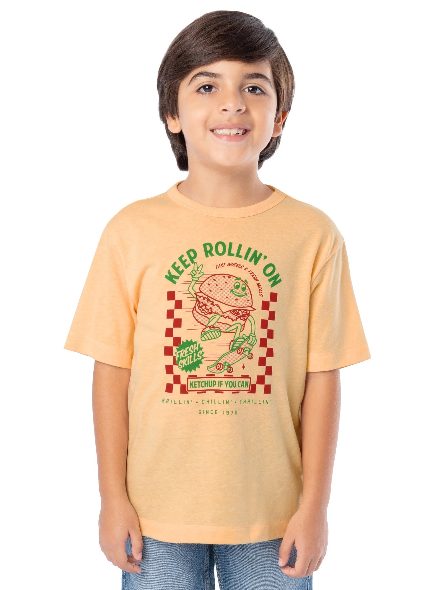 Wonder Nation Boy's Short Sleeve Elevated Graphic T-Shirt, Sizes 4-18 & Husky | Walmart (US)