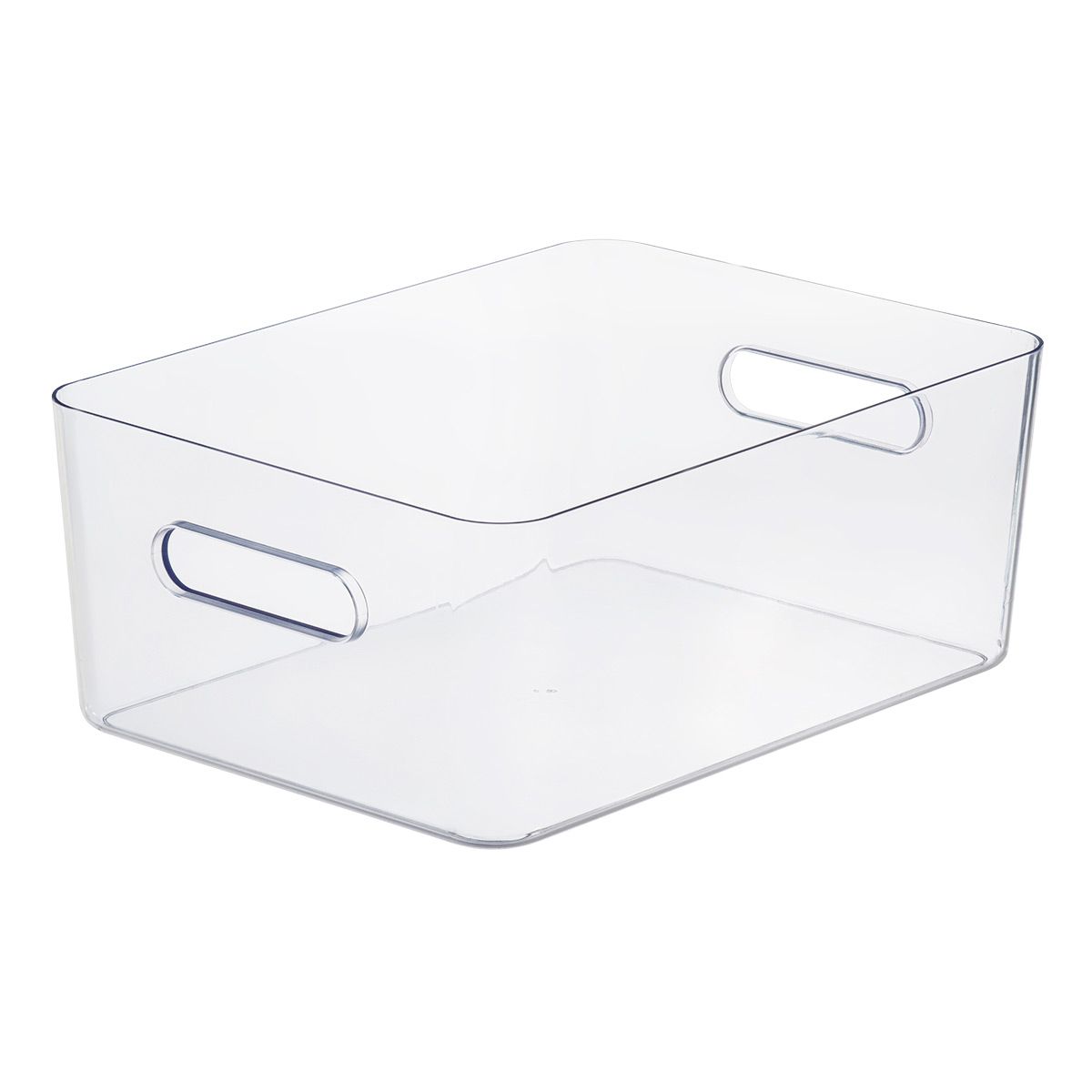 SmartStore Large Compact Plastic Bin w/ Handles Clear | The Container Store