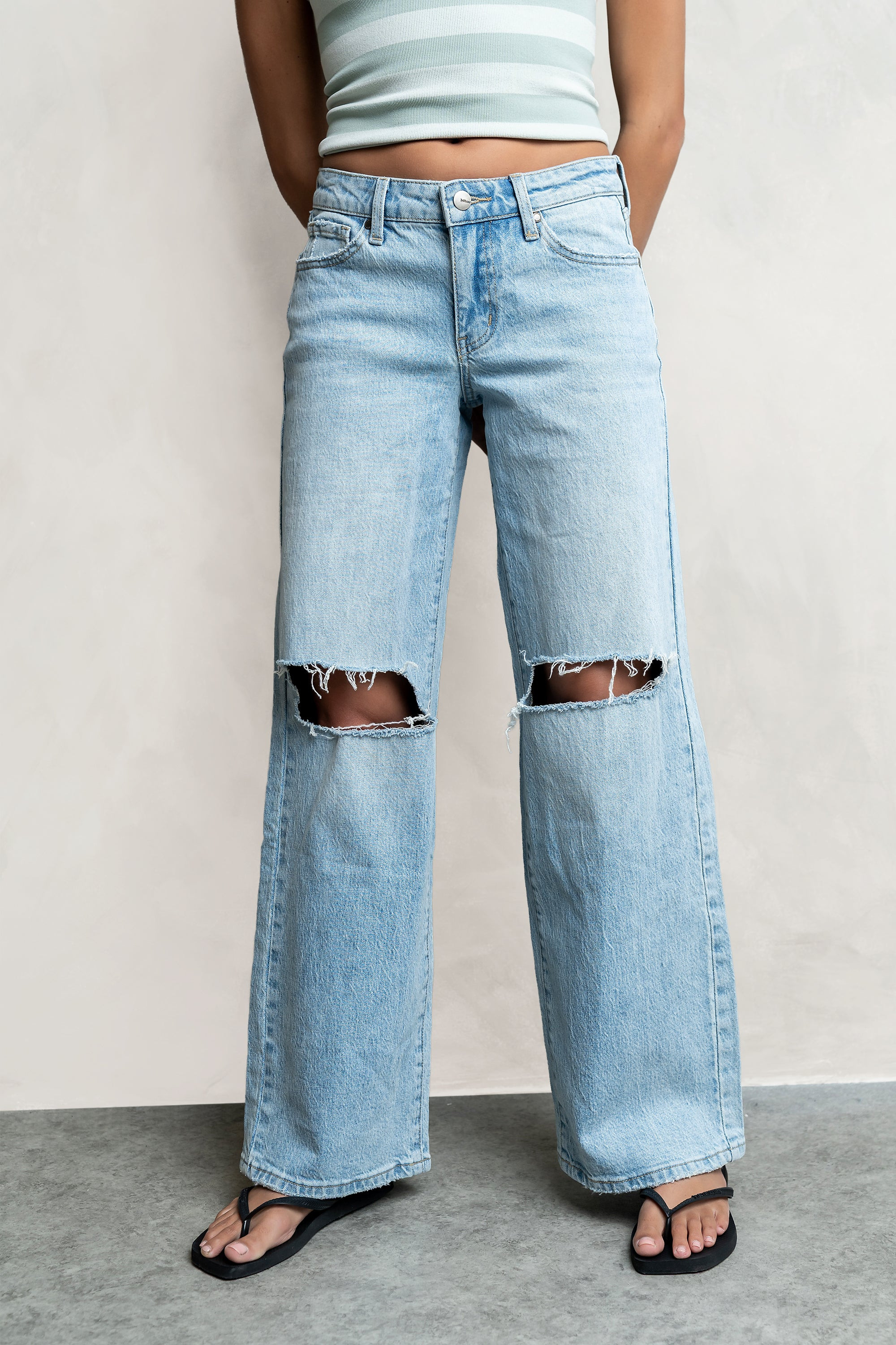 Martha Distressed Wide Leg Jeans | Böhme US