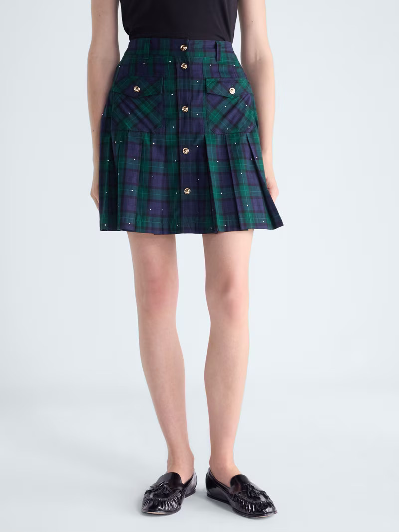 Free Assembly Women's and Women's Plus Mid-Rise Button Pleated Mini Skirt, Sizes XS-4X | Walmart (US)