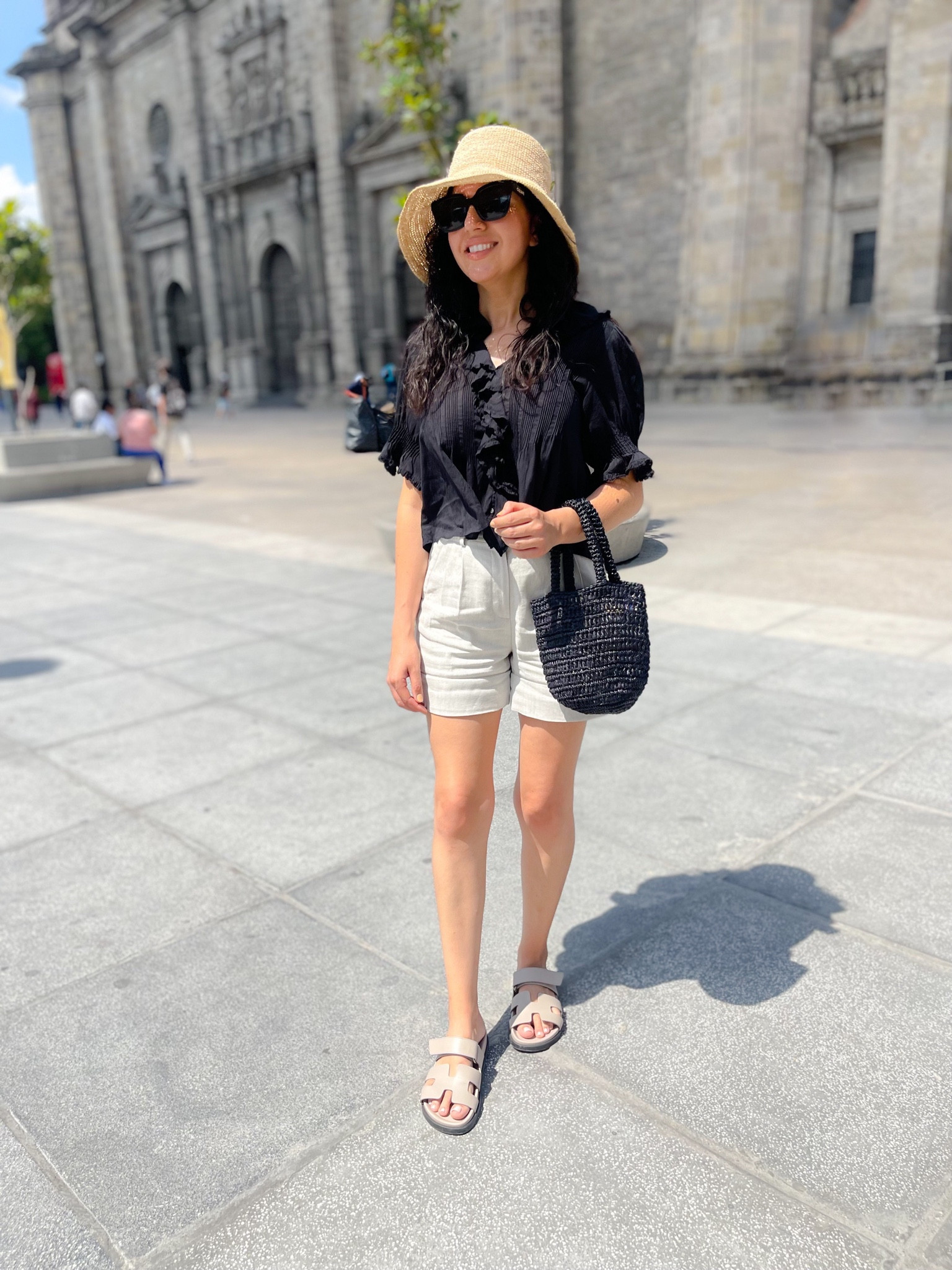 Our first day in Guadalajara. I heart you México! 

Shop doen top size down. 
Jenni kayne hat. 
Jcrew shorts size down.
Hermes Chypre sandals.
Jenni kayne straw bag.
Celine sunglasses.
Summer outfit. Travel outfit. Mexico style. Mexico outfit. Summer look. Summer style. Travel look. 

#LTKunder100 #LTKtravel #LTKstyletip