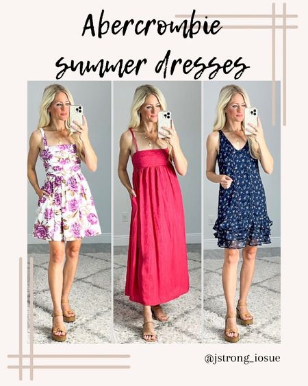 Abercrombie Dress Fest event all 20% off + 15% off when you shop through LTK! DRESSFEST. Wearing regular length in the short dresses and short length in the long dresses. I’m 5’1. All dresses are lined and amazing quality. 

#LTKFind #LTKstyletip #LTKSeasonal