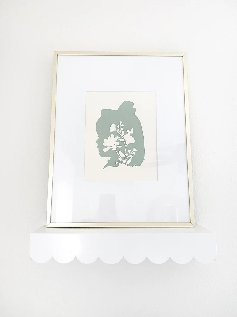 8x10 Custom Floral Paper Cameo Silhouette - Etsy | Etsy (US)