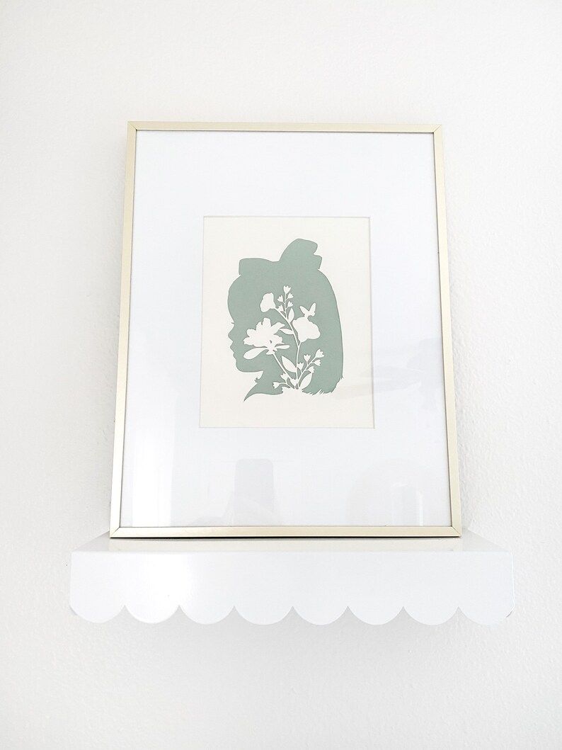 8x10 Custom Floral Paper Cameo Silhouette - Etsy | Etsy (US)