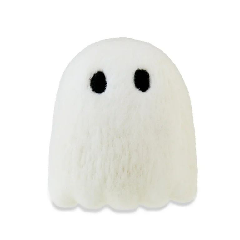 Halloween White Felt Ghost Tabletop Decoration, 4 in, by Way To Celebrate - Walmart.com | Walmart (US)