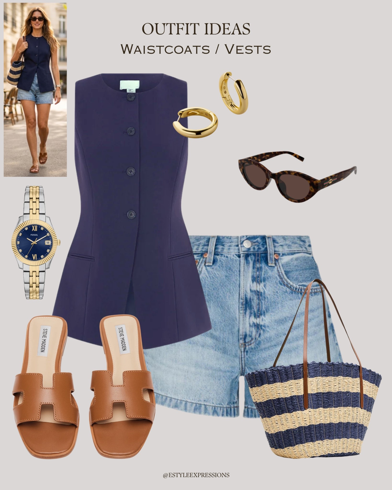 Summer Outfits with chic Waistcoats!✨The vest is the ultimate summer style hack — a structured piece that effortlessly elevates any casual bottom - shorts. Polished on top, relaxed on the bottom — that’s the summer vibe we’re chasing.☀️🌿

#LTKMothersDay #LTKSeasonal #LTKootd