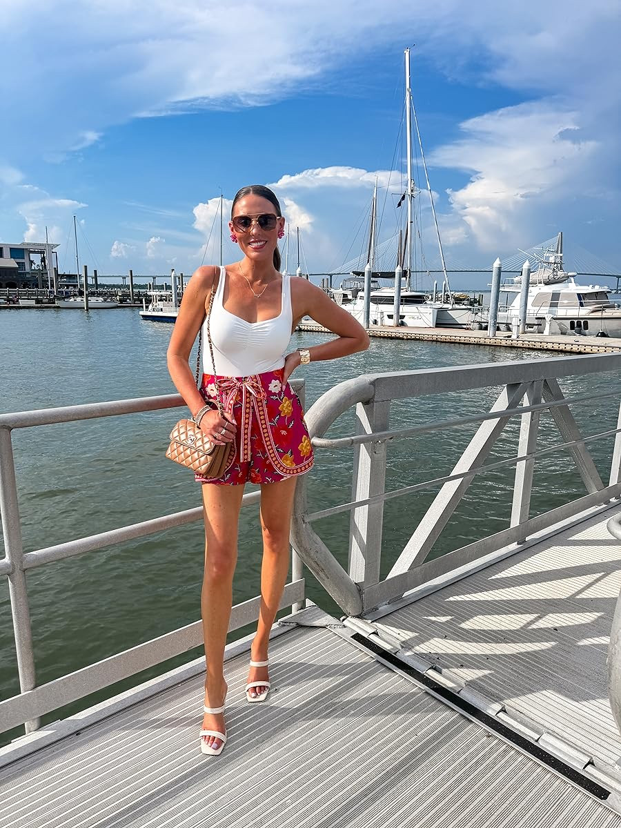 Love these printed shorts! Perfect with this bodysuit and wedges // wearing a small in the shorts and bodysuit, wedges fit true to size #beachready #amazonfinds #summerstyle #outfitinspo #founditonamazon #amazoncreatorfinds

#LTKootd #LTKSeasonal #LTKTravel