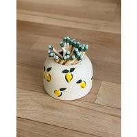 Lemon Ceramic Match Striker With Matches | Etsy (US)