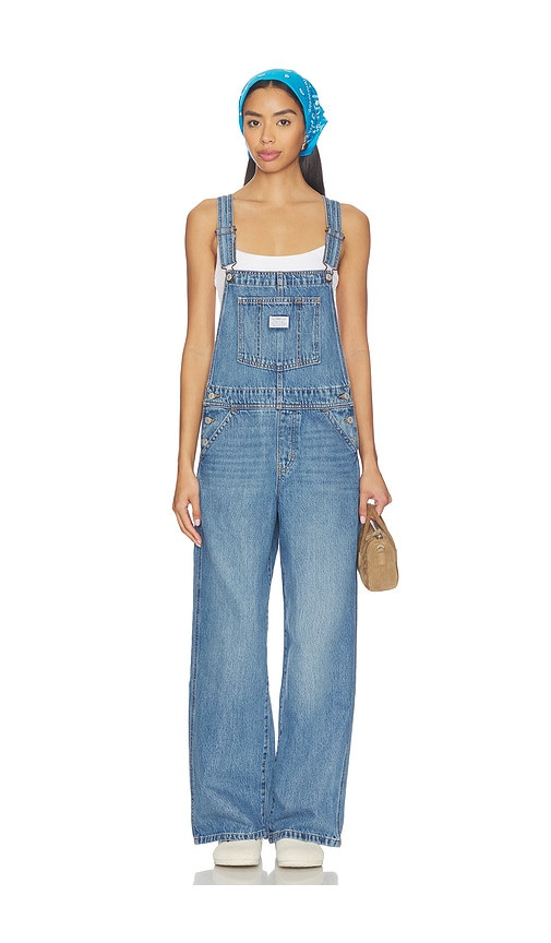 LEVI'S Full Length Wide Leg Overall in Blue. - size L | Revolve Clothing (Global)