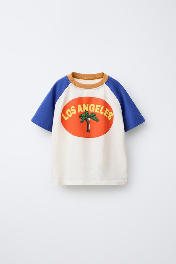 PALM TREE RAGLAN SLEEVE T-SHIRT | Zara US