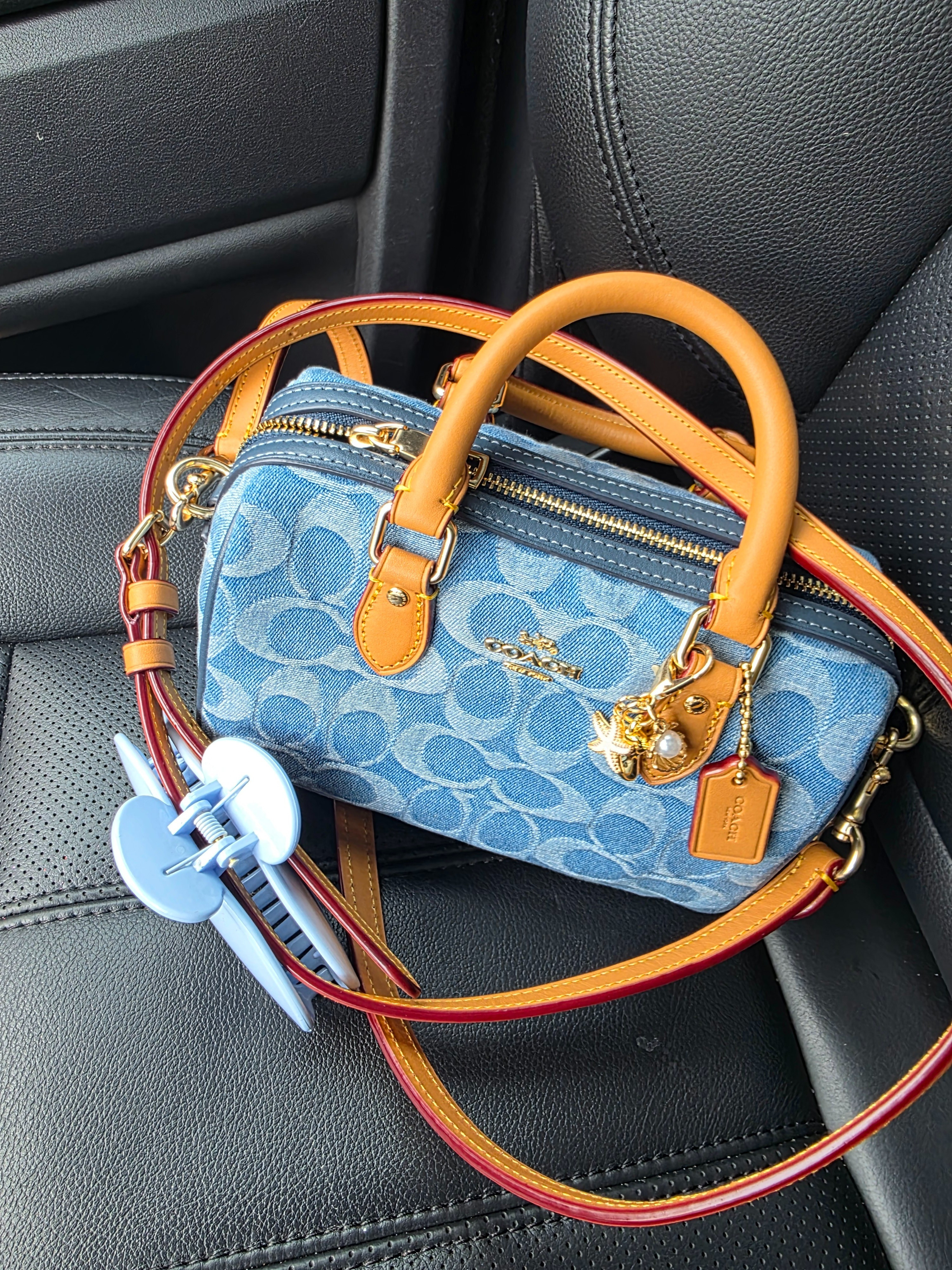 Coach mini rowan denim bag.#denim #coach #sale 

