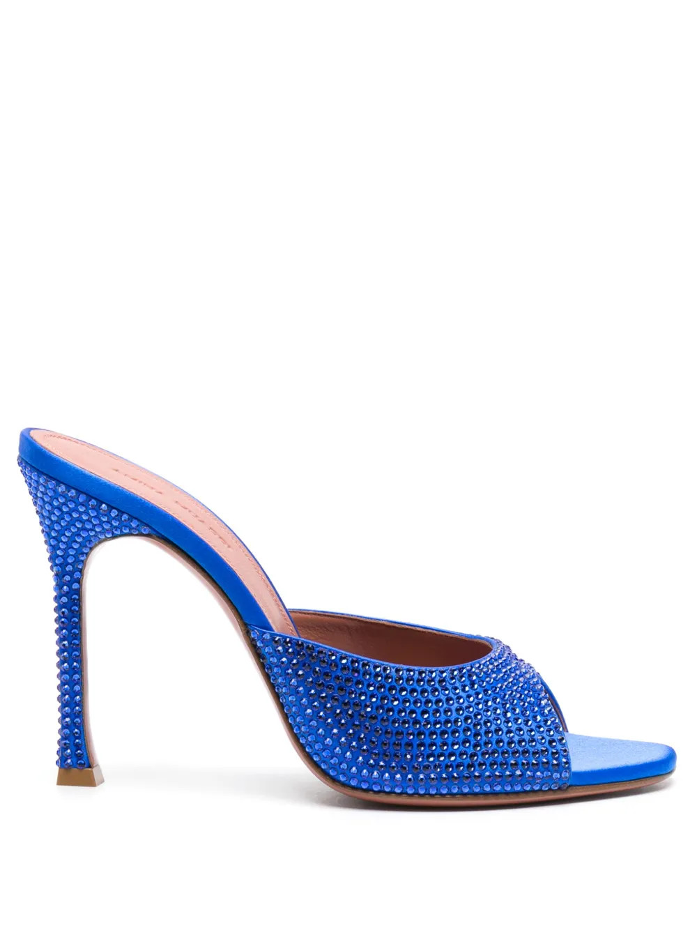 Amina Muaddi Alexa 105mm Satin Mules - Farfetch | Farfetch (BR)