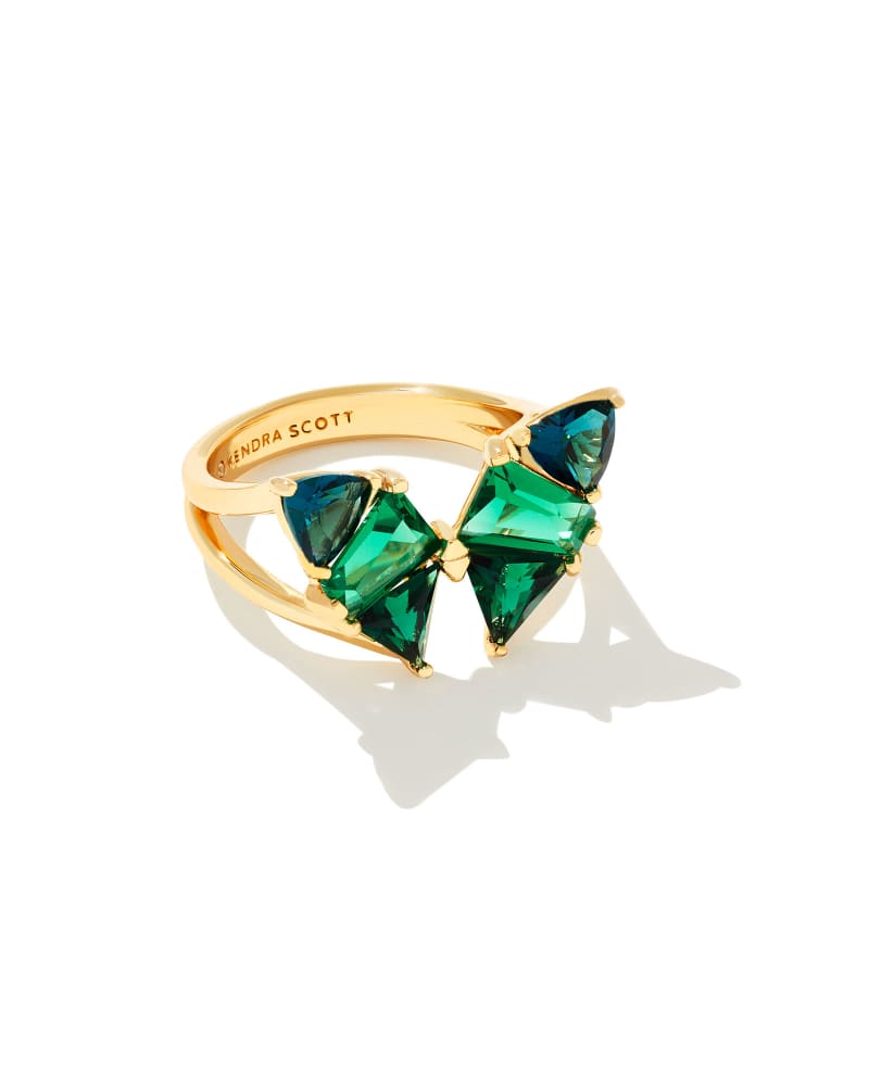 Blair Gold Butterfly Ring in Emerald Mix | Kendra Scott