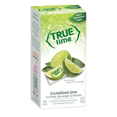 True Lime 100ct (Pack of 1) - Water Enhancer - Bulk Dispenser - 0 Calorie Drink Mix Packets for Water - Sugar Free Lime Flavoring Powder Packets | Amazon (US)