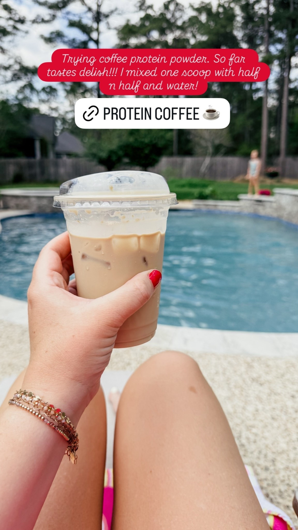 Trying coffee protein powder. So far tastes delish!!! I mixed one scoop with half n half and water!

#LTKmorningroutine #LTKmomlife #LTKfitnessgoals