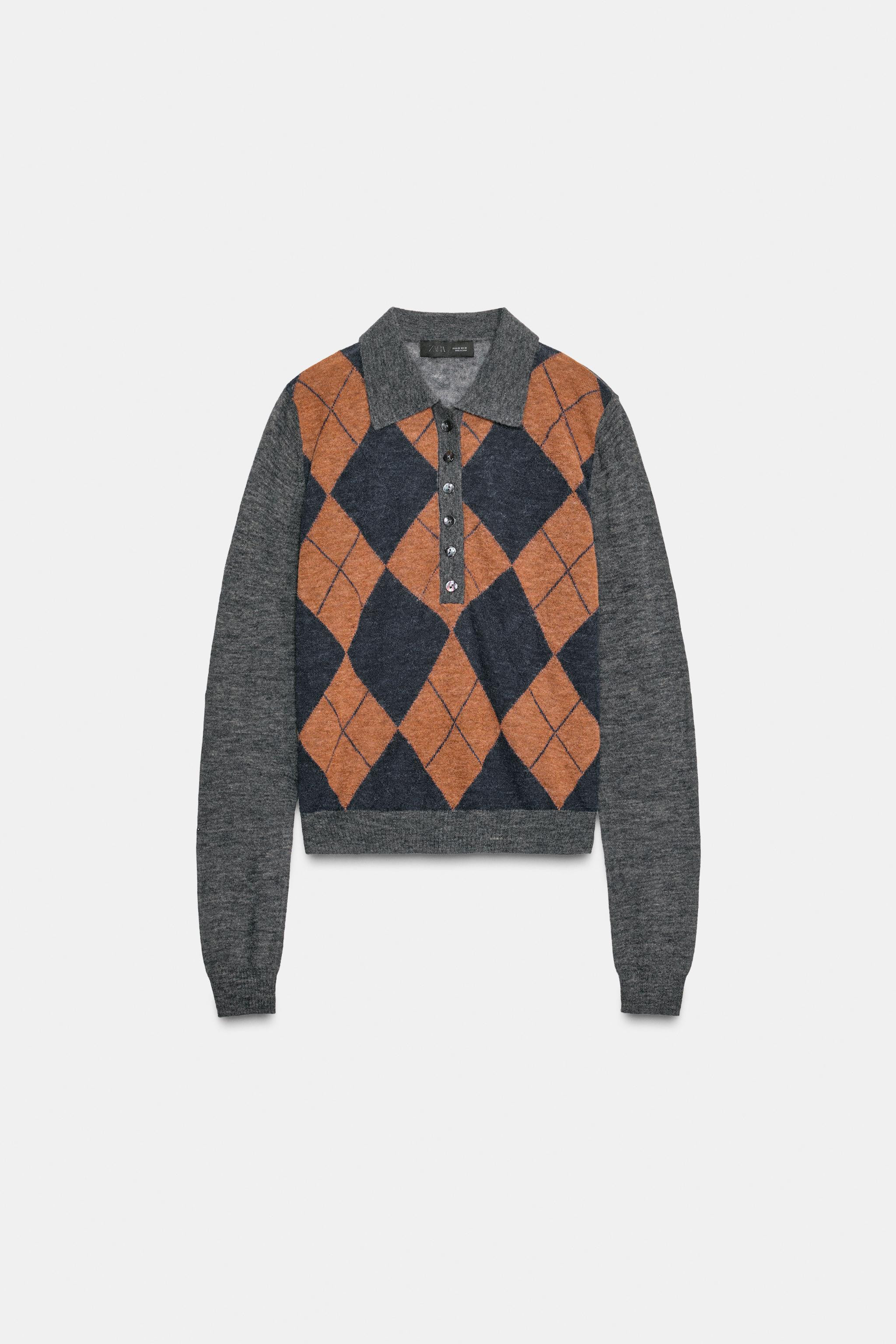 NEWRHOMBUS KNIT POLO SWEATER35.99 GBPGrey | 9598/213/802Put it in your basketAddPolo collar sweat... | Zara UK