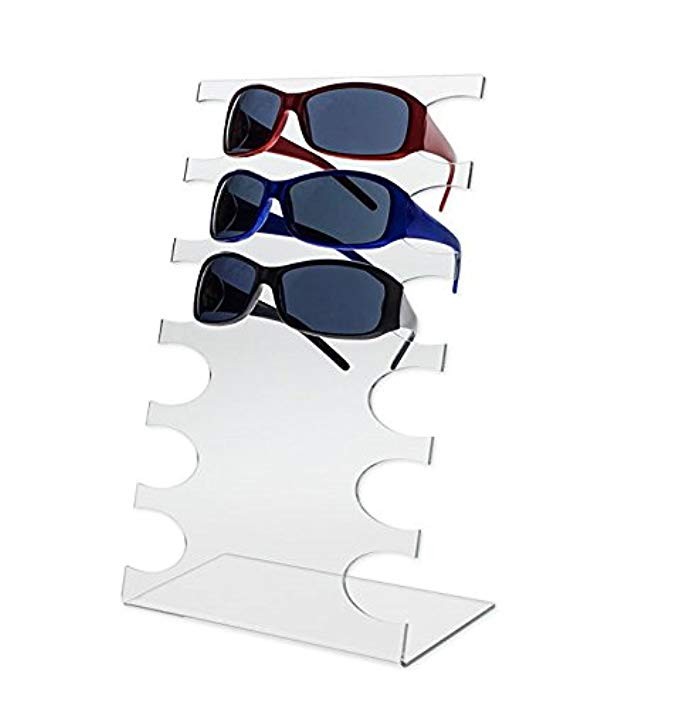 Source One Deluxe Tier Clear Acrylic Sunglasses Eyeglasses Display Stand Holder (1 Pack, 6 Tier) | Amazon (US)