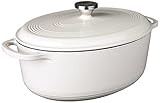 Lodge EC7OD13 Enameled Cast Iron Oval Dutch Oven, 7-Quart, Oyster White | Amazon (US)