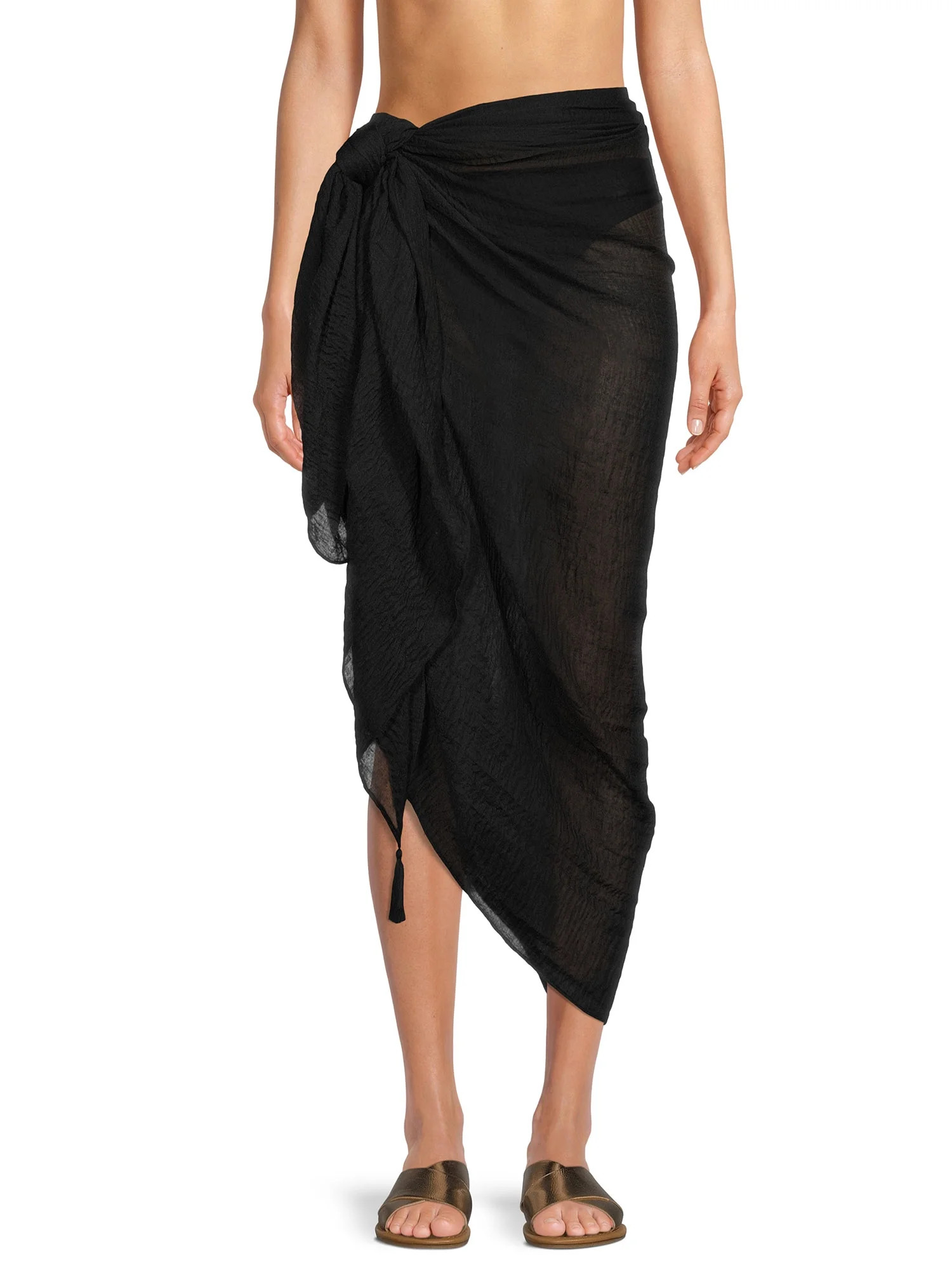 Time & Tru Women’s TT Pareo Swimwear Cover-up, Multi-use Wrap for Women, Beach Wrap | Walmart (US)