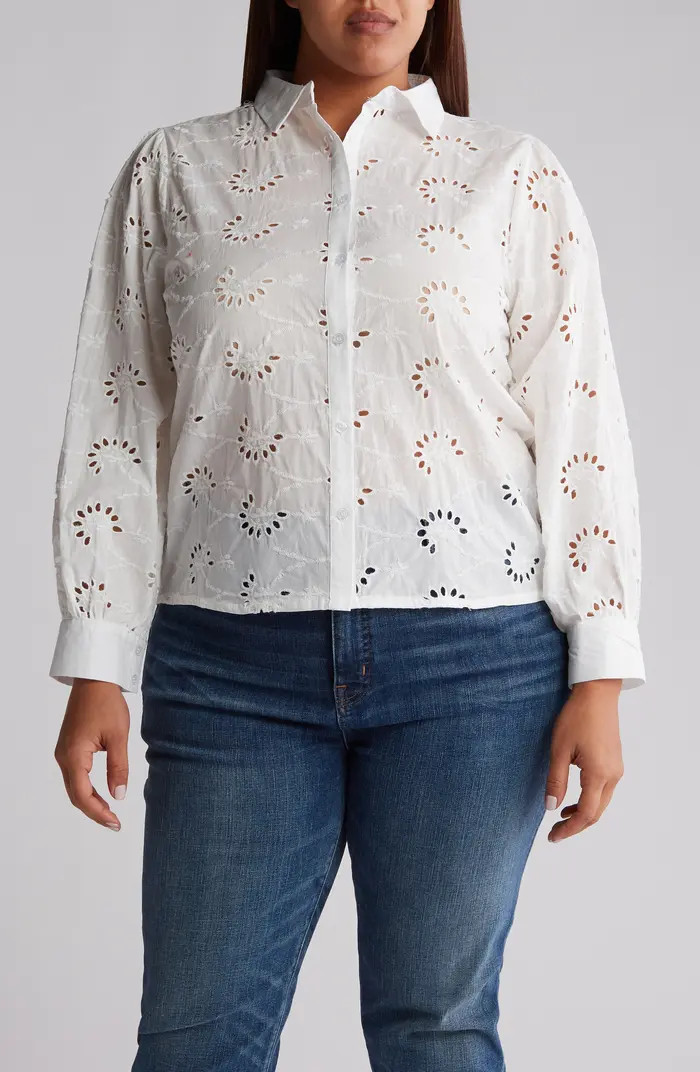 Forgotten Grace Eyelet Button Down Shirt | Nordstromrack | Nordstrom Rack