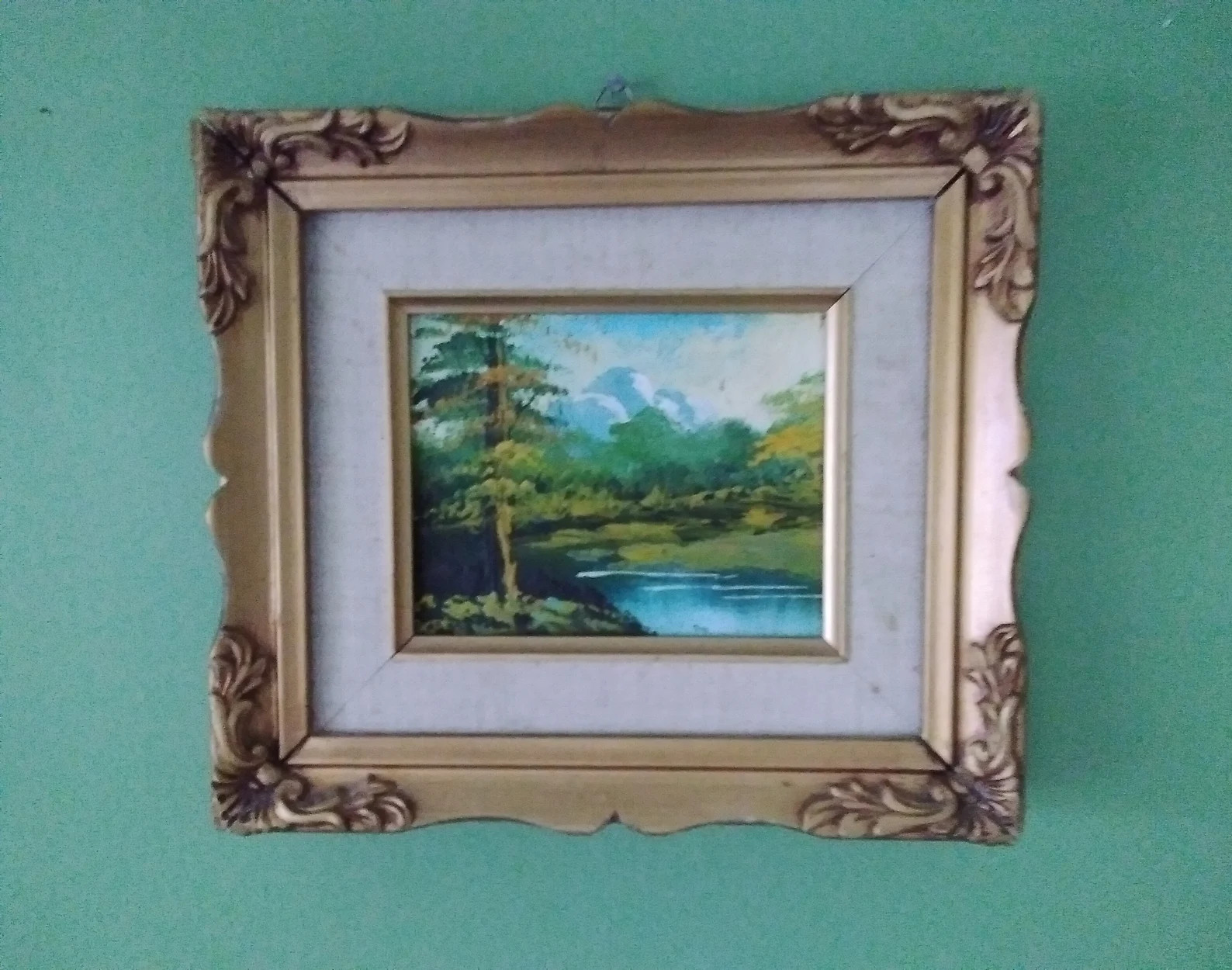 Small Vintage Oil Painting on Canvas Board. River and Mountainside. Unsigned. - Etsy UK | Etsy (UK)