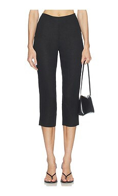 AEXAE Linen Capri Pant in Black from Revolve.com | Revolve Clothing (Global)