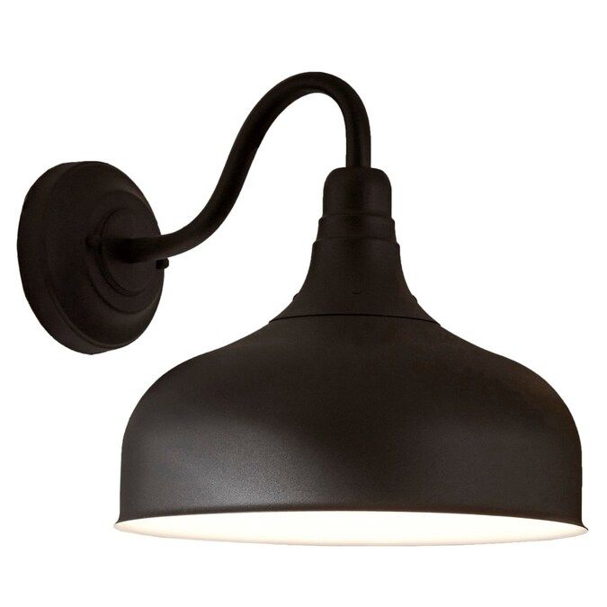 allen + roth Birchwood 12.5-in H Black Dark Sky LED Outdoor Wall Light Lowes.com | Lowe's