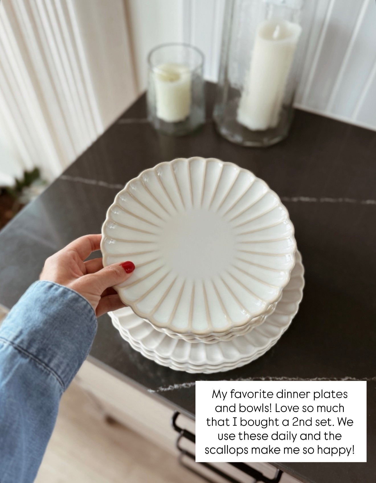 My favorite dinnerware set from Walmart! We use this daily and I just love the shape + color so much 😍 The scallops 🤌 We also have the matching nesting bowls, pasta bowls and ramekins  

#LTKHome