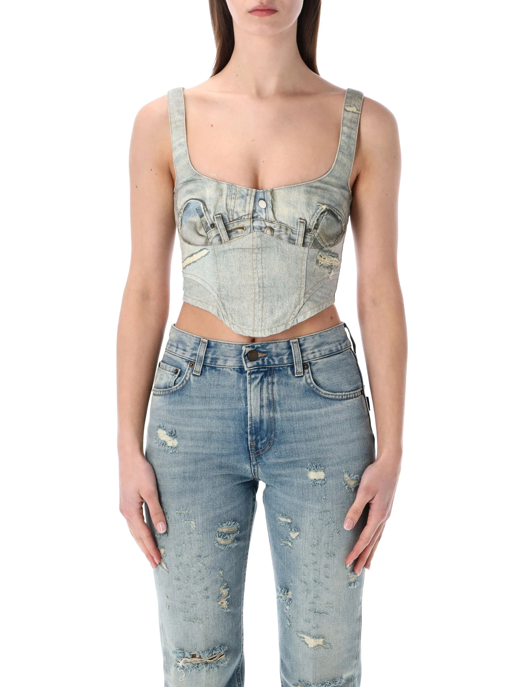 Elsie Trompe Loeil Crop Top | Shop Simon