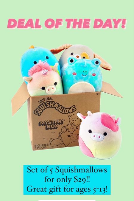 Squishmallows sale! Box of 5 for less than $30! Great gift for girls, ages 4-13+! #giftsforgirls 

#LTKHoliday #LTKGiftGuide