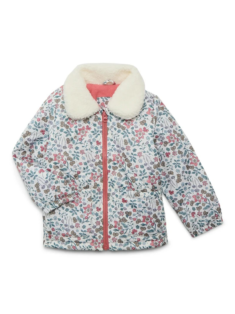 Carter’s Child of Mine Toddler Girl Quilted Jacket with Fleece Collar, Sizes 2T-5T | Walmart (US)