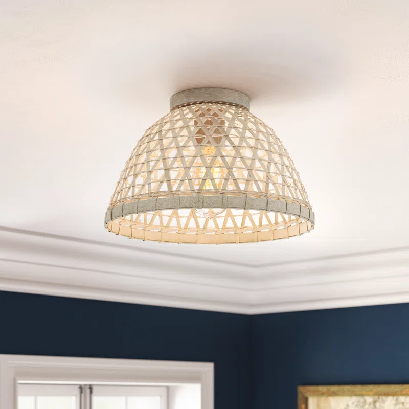 Luminara Rattan Flush Mount | Wayfair North America
