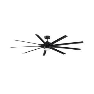 FANIMATION Odyn 84 in. Integrated LED Indoor/Outdoor Black DC Motor Ceiling Fan with Light Kit an... | The Home Depot