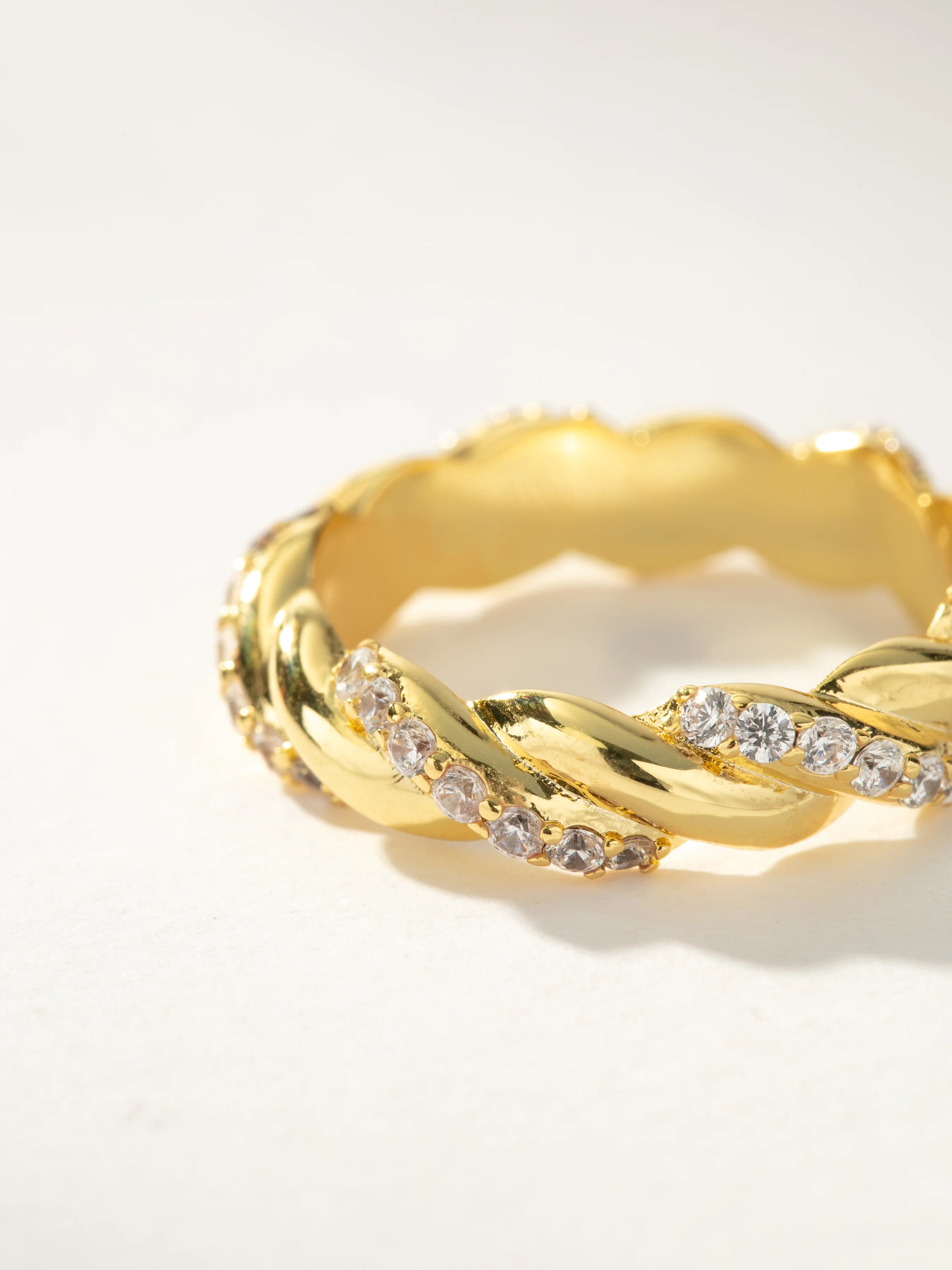 Perfection Pavé Twist Ring in Gold | Gold Ring | Uncommon James | Uncommon James