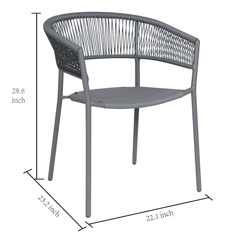 Crosby St. Brody Wicker Patio Chair, Grey | At Home