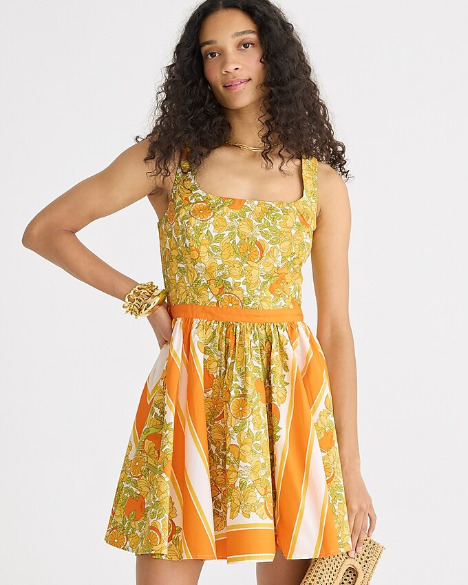 Stefania dress in limone scarf print | J. Crew US